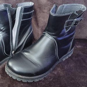 Birkenstock Black Leather Moto Boots
